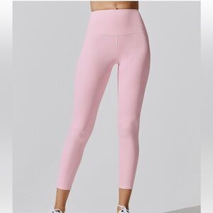 Pink Ribbed Women's Leggings